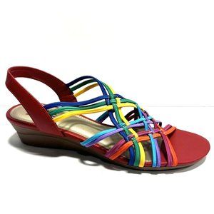 Naturalizer Womens Rerun Sandal Red Multi Size 8.5 M